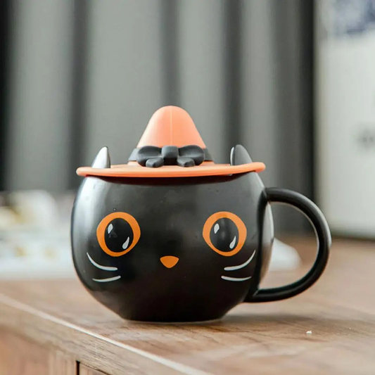 Kova Halloween Cat Mug with Lid