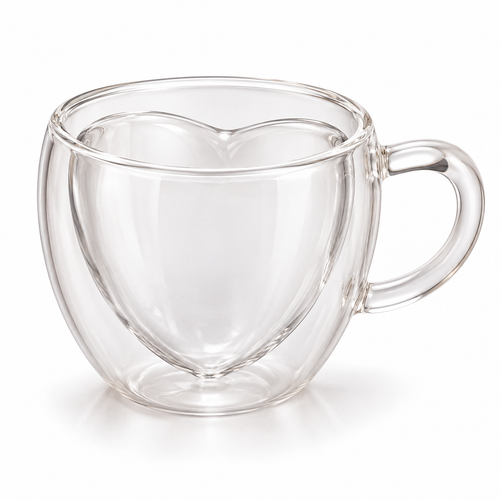 Kova Double-Wall Heart Glass Cup