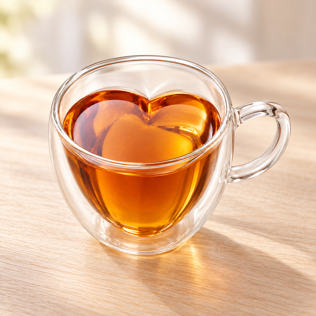 Kova Double-Wall Heart Glass Cup