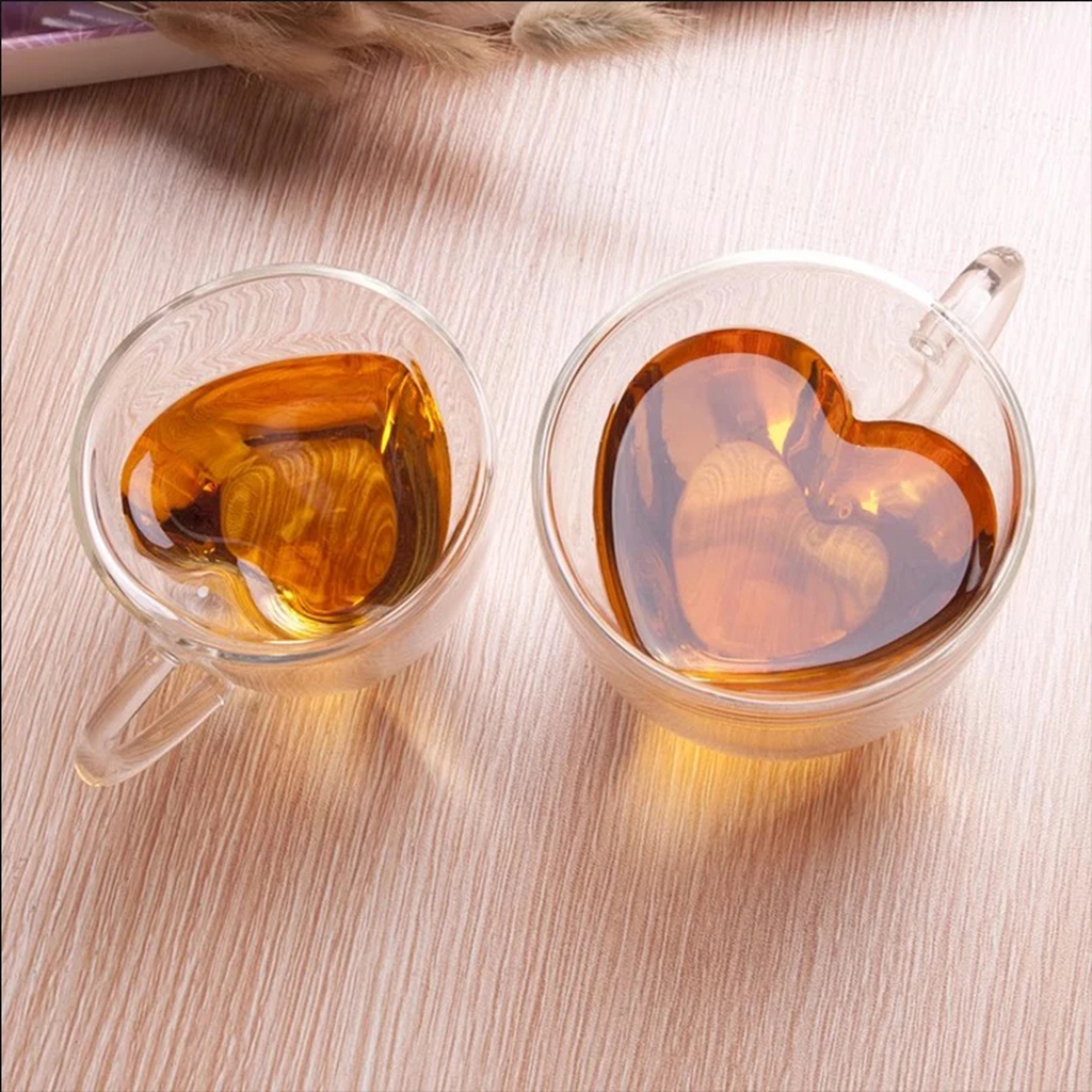 Kova Double-Wall Heart Glass Cup